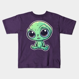 Cool Alien with a Hooded Pullover design #15 Kids T-Shirt